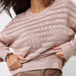 Openwork jumper in powder color
