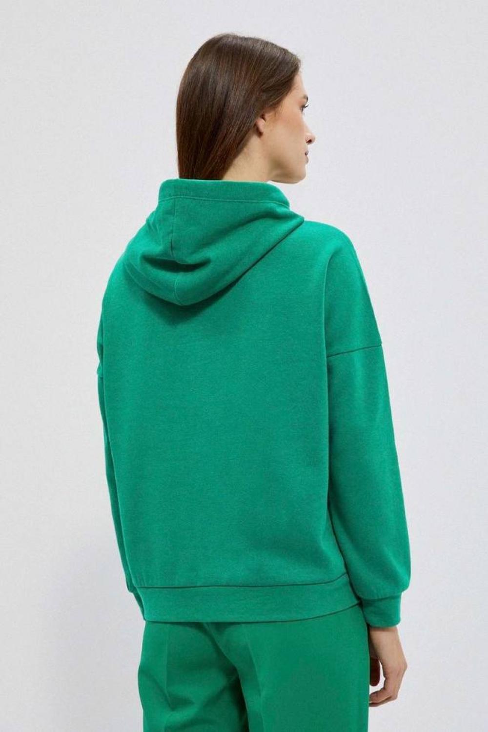 Green cotton hoodie