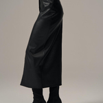 Eco-leather midi skirt on suede 09 ROY