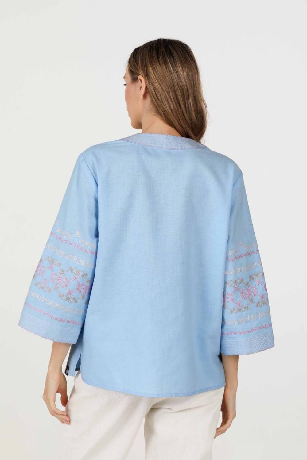 Women's embroidered linen shirt