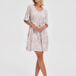 Beige printed summer dress