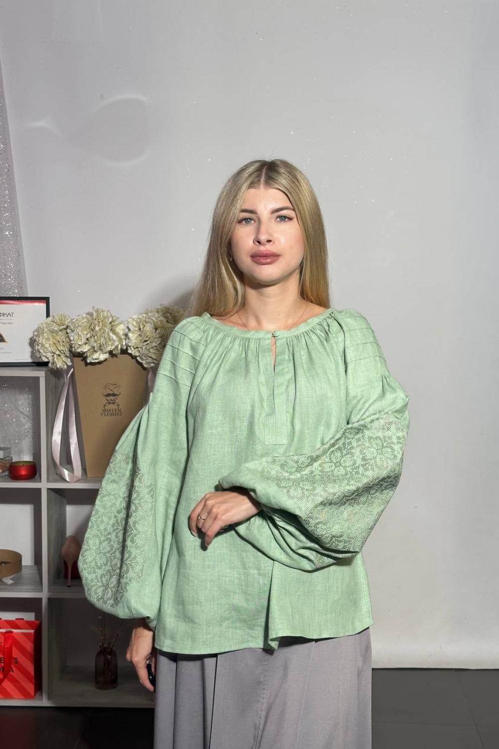 Embroidery for women olive designer