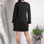 Classic black dress made of suit fabric