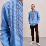 Vyshyvanka men's blue Mountains