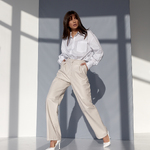 Palazzo pants made of milk eco-leather 250.2 Artmon