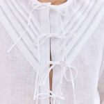 Embroidered women's blouse white on white author's work