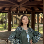 Women's linen embroidered dress Smaragd EMBROIDERED GEM