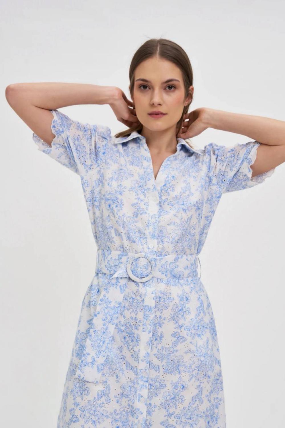 Midi dress in calfskin