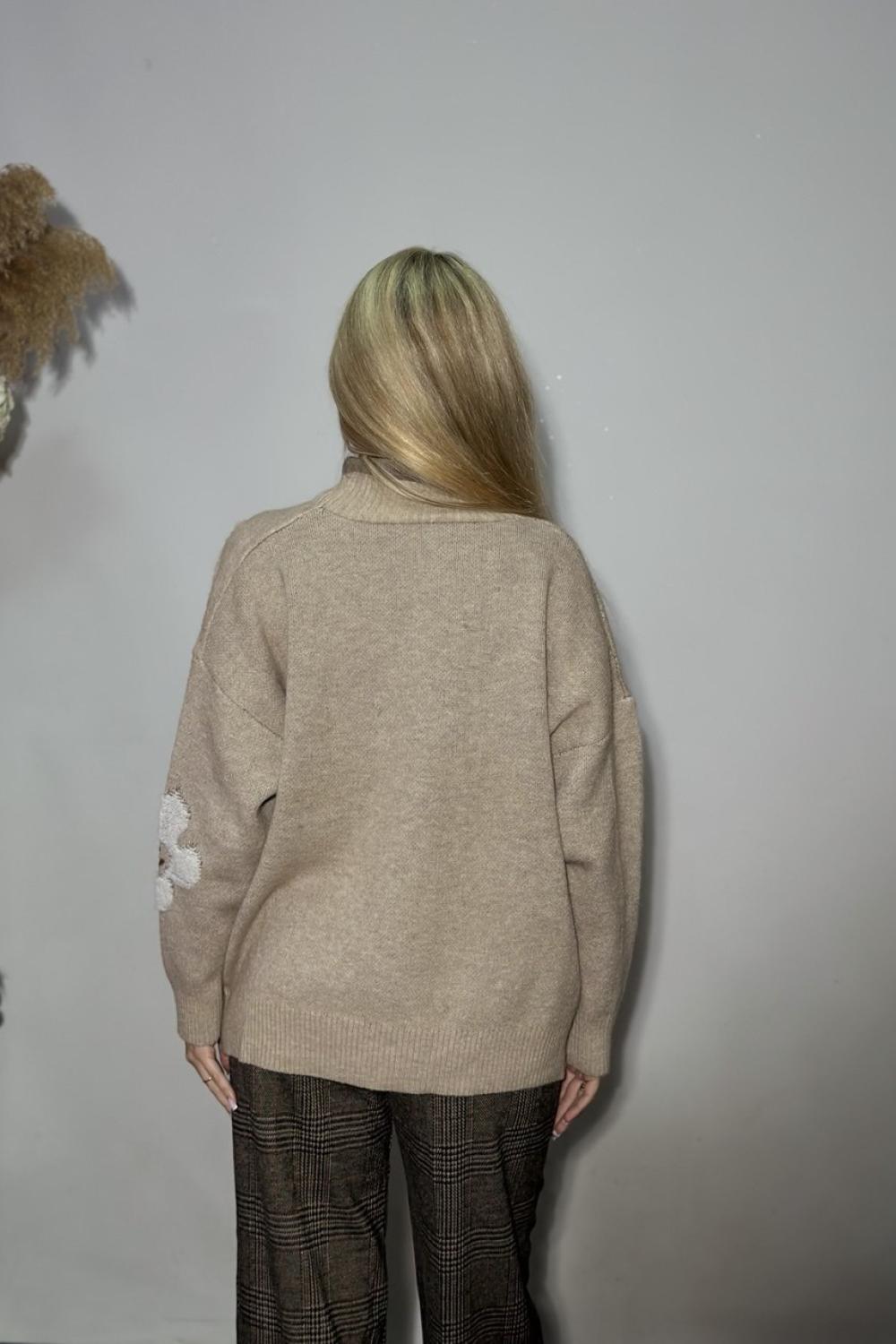 Beige knitted cardigan