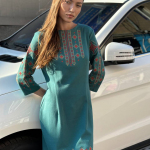 Knitted embroidered dress M-1033-11