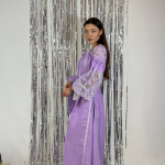 Cукня вишиванка жіноча лляна Рішельє лавандова EMBROIDERED GEM