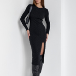 Dress black knitted silhouette 1418.1 Artmon