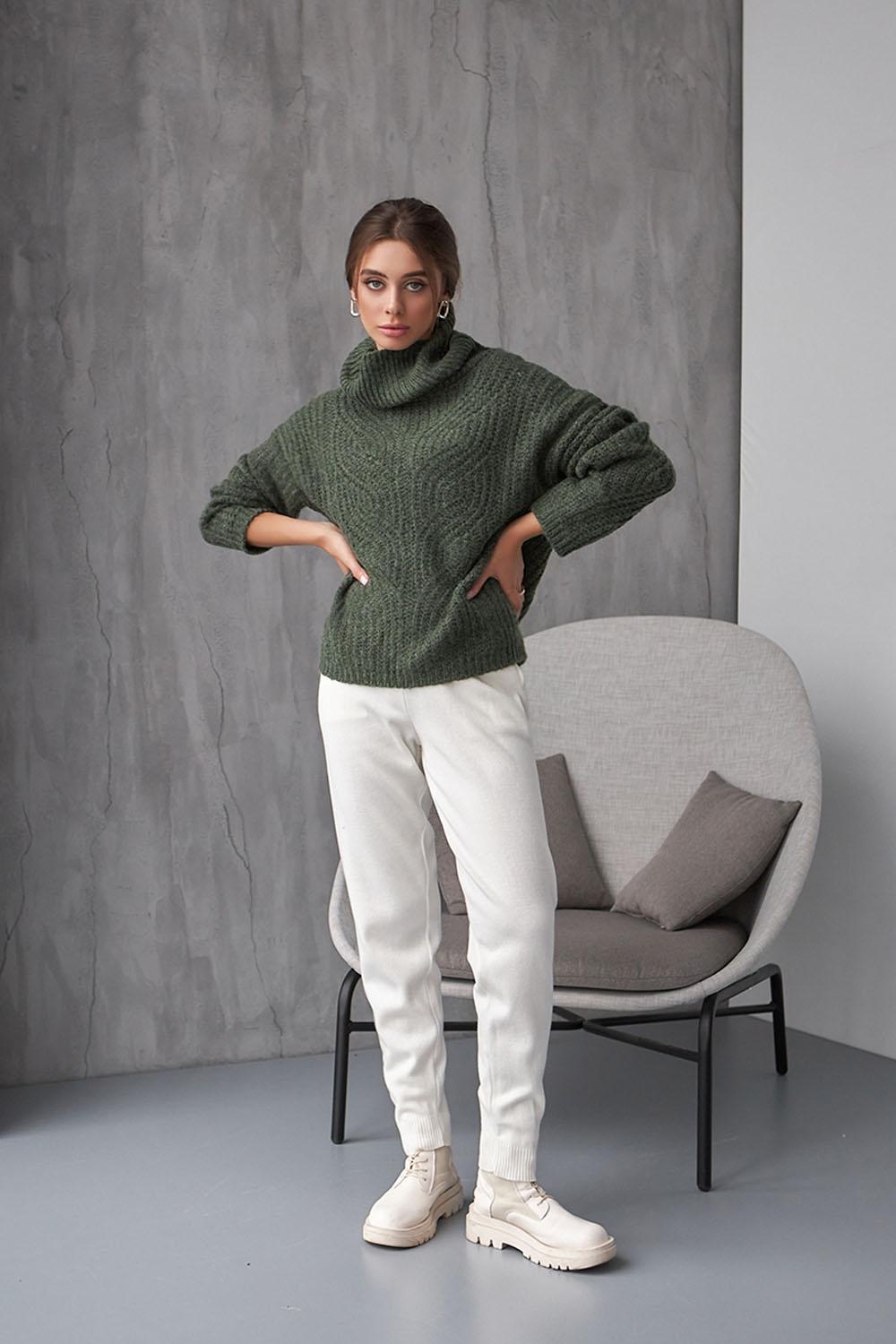 Women's warm sweater in khaki color 2020 BELLISE