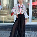 Black palazzo pants 07791 MAXA