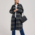Black checked shirt jacket