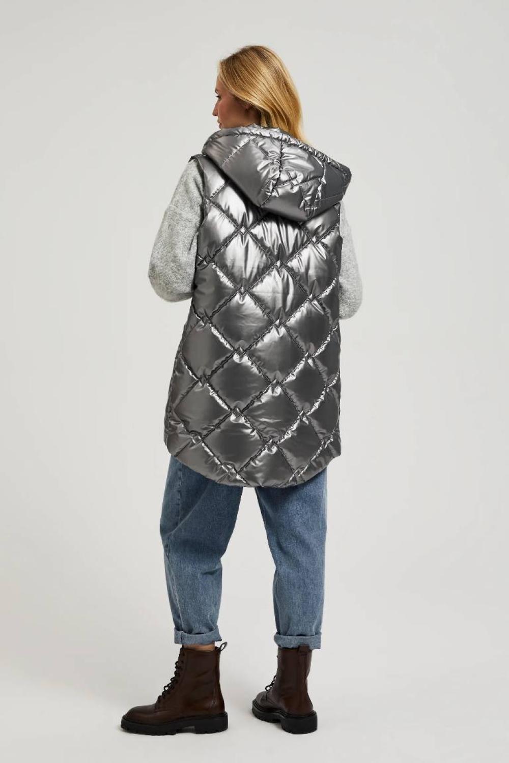 Warm gray vest extended