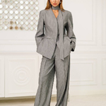 Women's light gray striped suit 552_lightgray