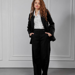 Women's black trouser suit