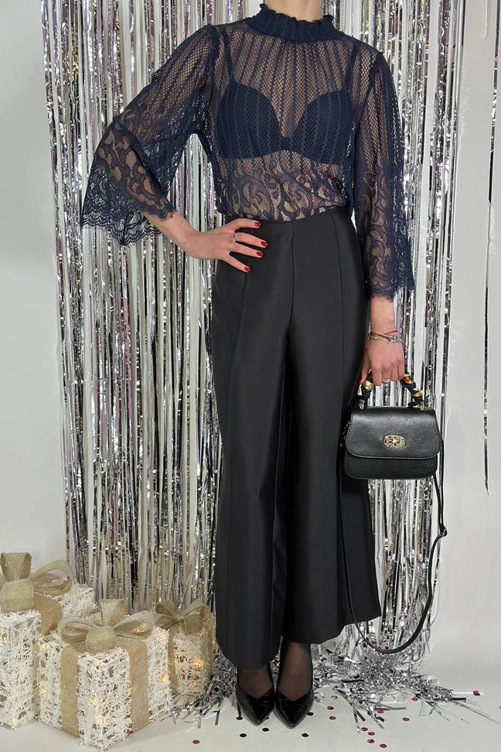 Black culottes made from premium polished fabric. Denmark