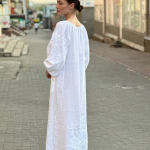 White long embroidered dress EMBROIDERED GEM