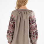 Women's embroidered linen shirt