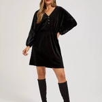 Black velor mini dress