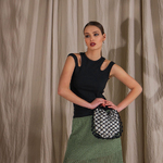 Black 1783 Bellise striped top