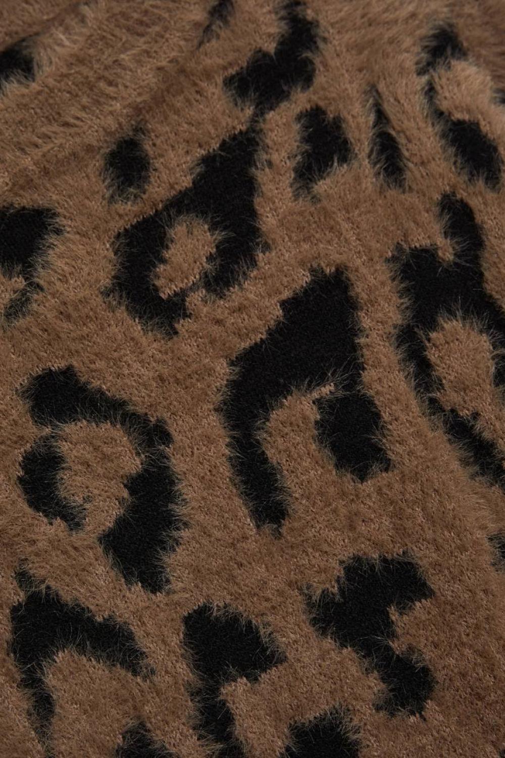 Brown sweater with leopard print Z-SW-4857-L-realiz