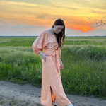 Women's orange MAXA embroidered dress