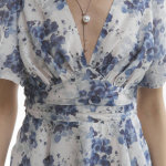 Short dress in milky cornflower