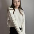 Sweater knitted with a free cut milky Tilya STIMMA