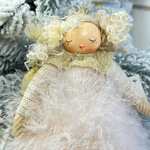 New Year's pendant/Princess girl with pink feathers