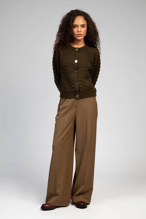 PERLINA-K-REALIZ women's chocolate-coloured trousers
