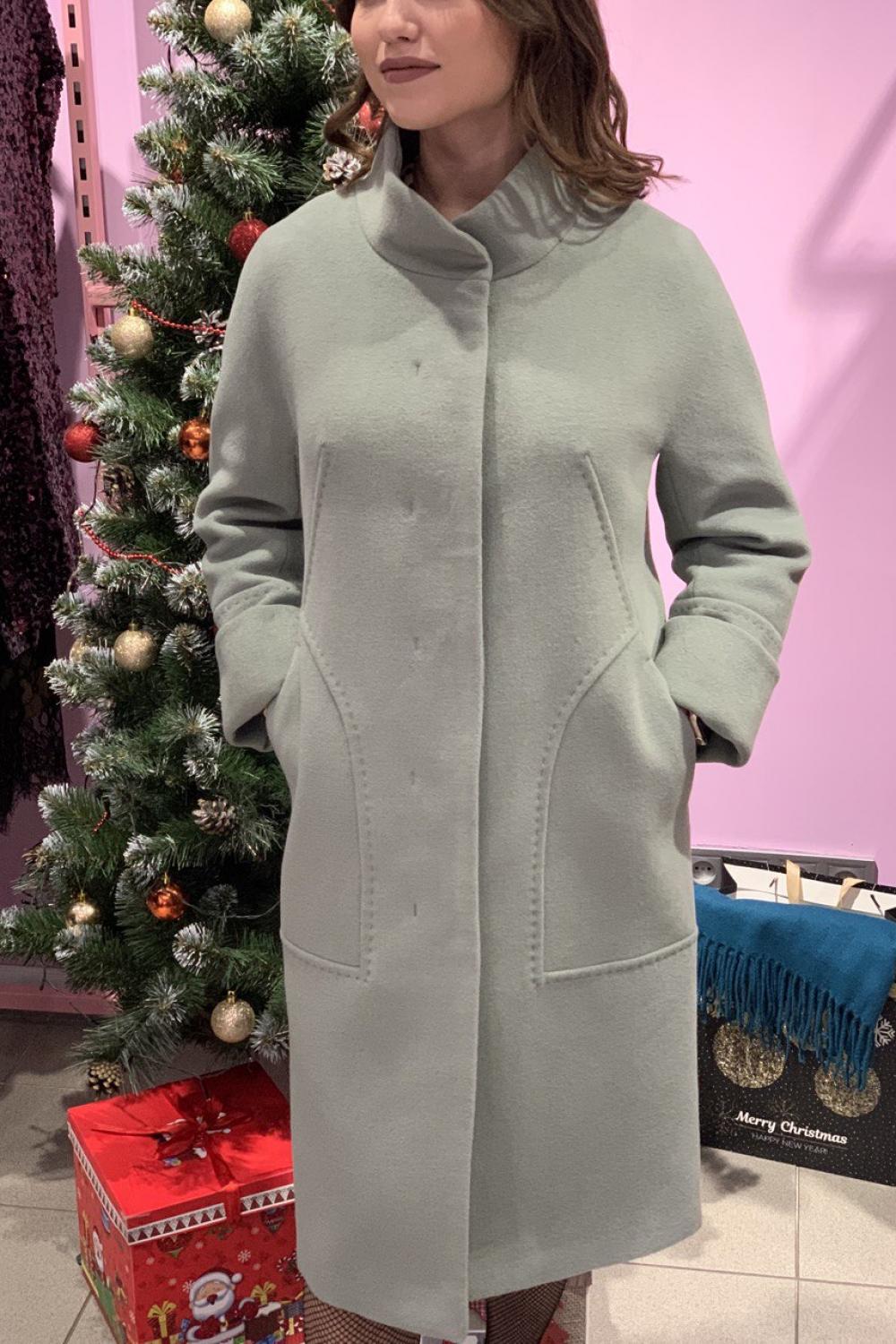 Mirella moda women's olive winter wool coat with olive insulation