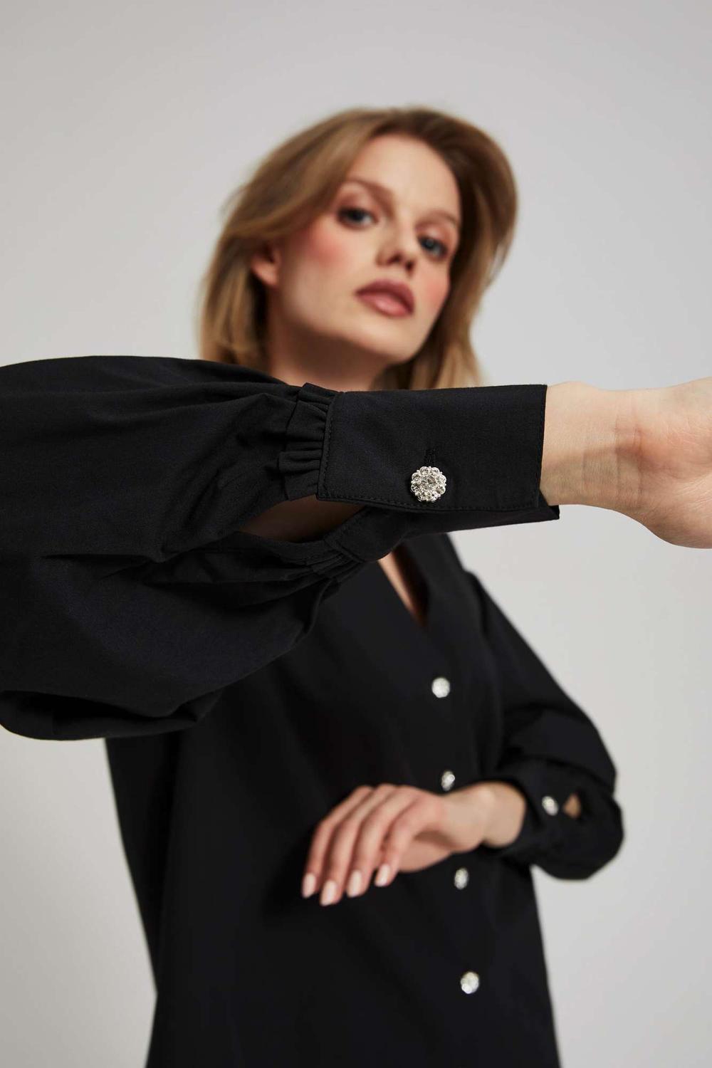 Shirt black free cut Z-KO-4216 MOODO