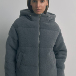 A voluminous jacket with a lining.