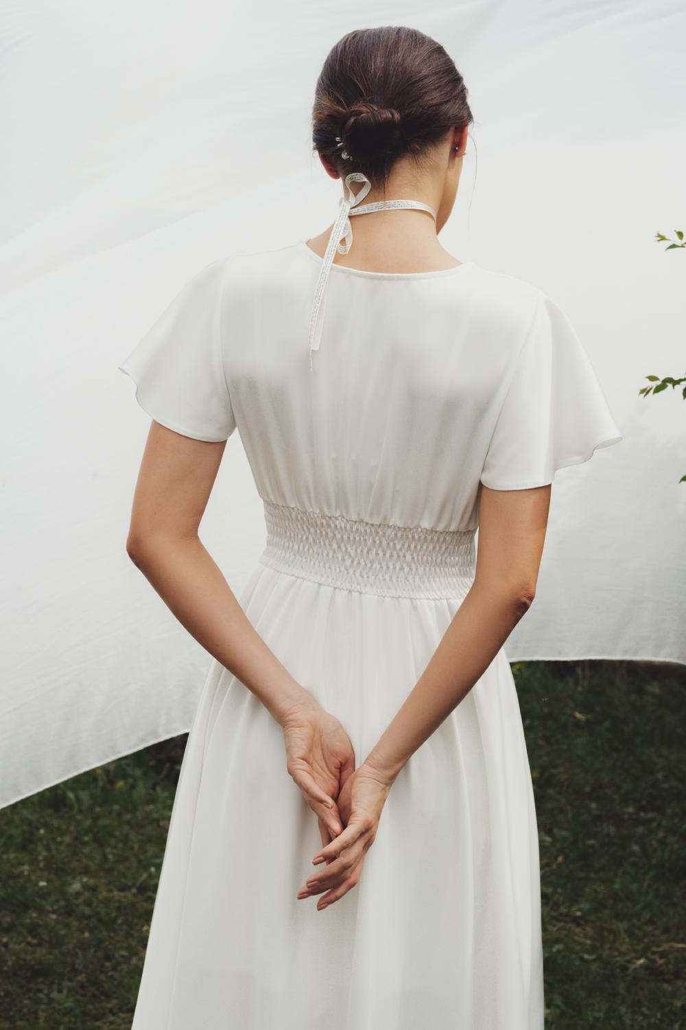 Formal milk midi dress Stolyarchuk 852