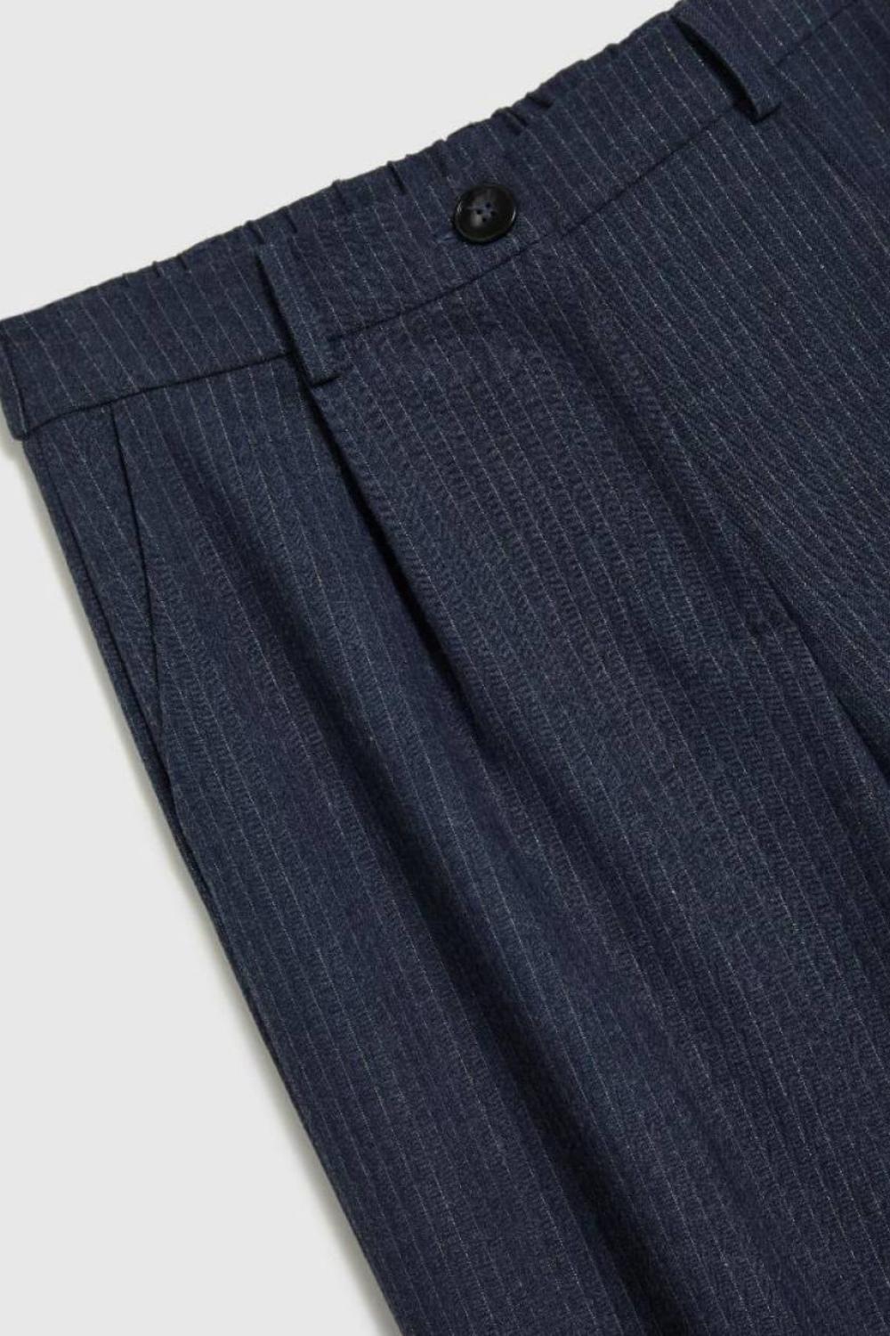 Blue loose striped trousers Z-SP-4825-L-realise