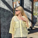 Yellow translucent blouse