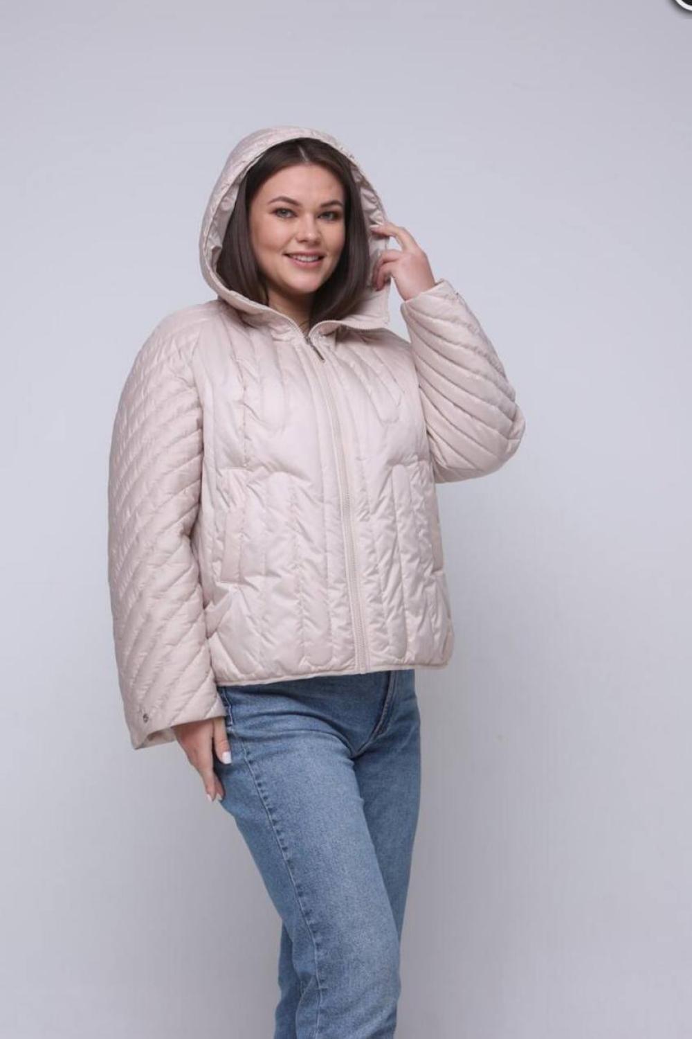 Spring jacket in pearl color in large sizes