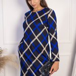 Classic knitted dress in blue check