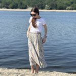 Спідниця міді в смужку PENJ131A