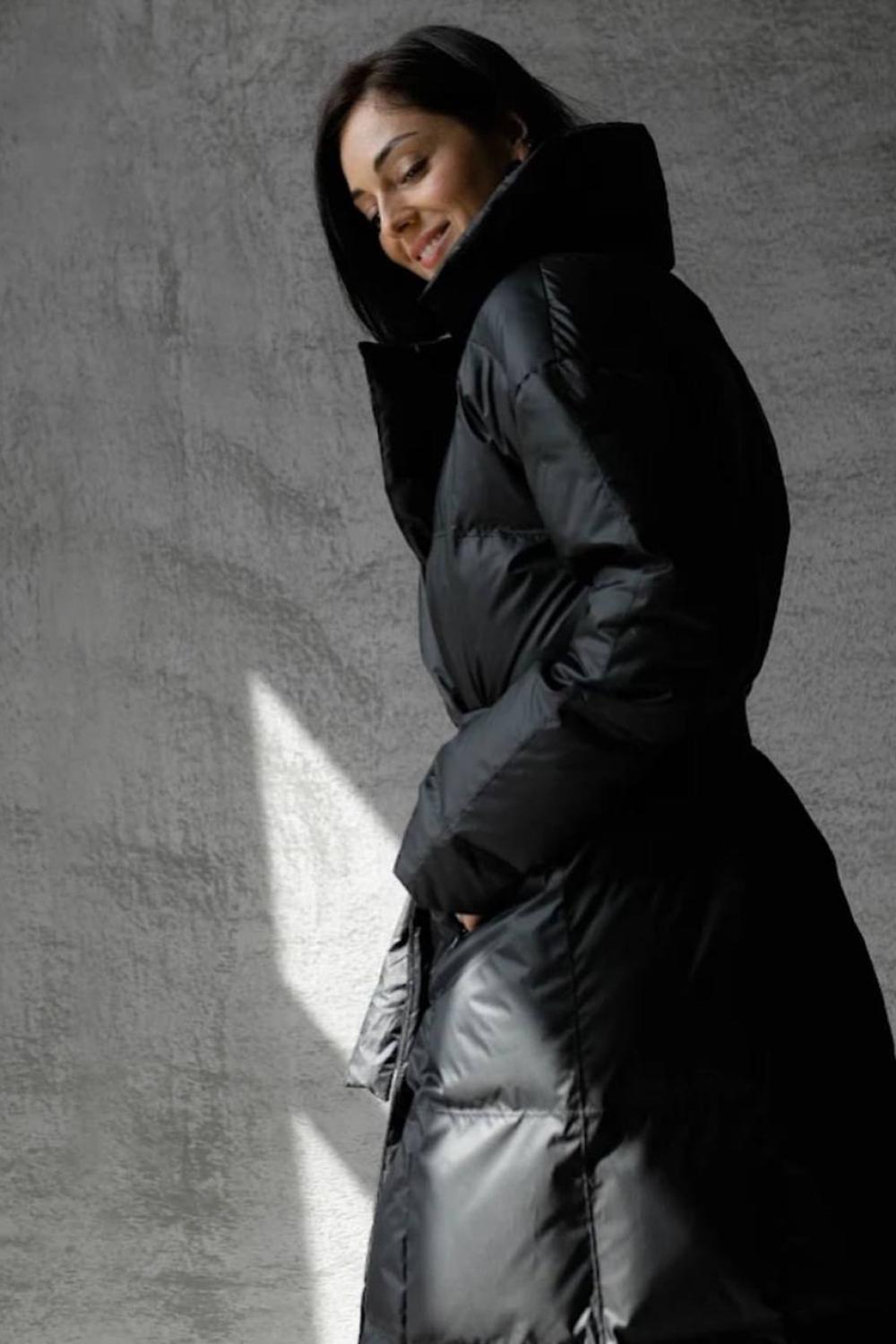 A stylish puffer coat for cold weather
