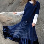 Blue pleated skirt SANIZA-K-Realiz