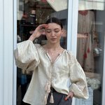 Вишиванка жіноча дизайнерська в бежевому кольорі Бохо EMBROIDERED GEM