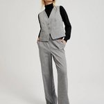 Classic straight-cut gray pants