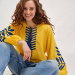 Yellow-blue embroidered Fern MEREZHKA