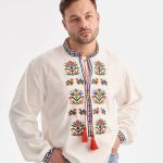 Podilska white men's embroidered shirt