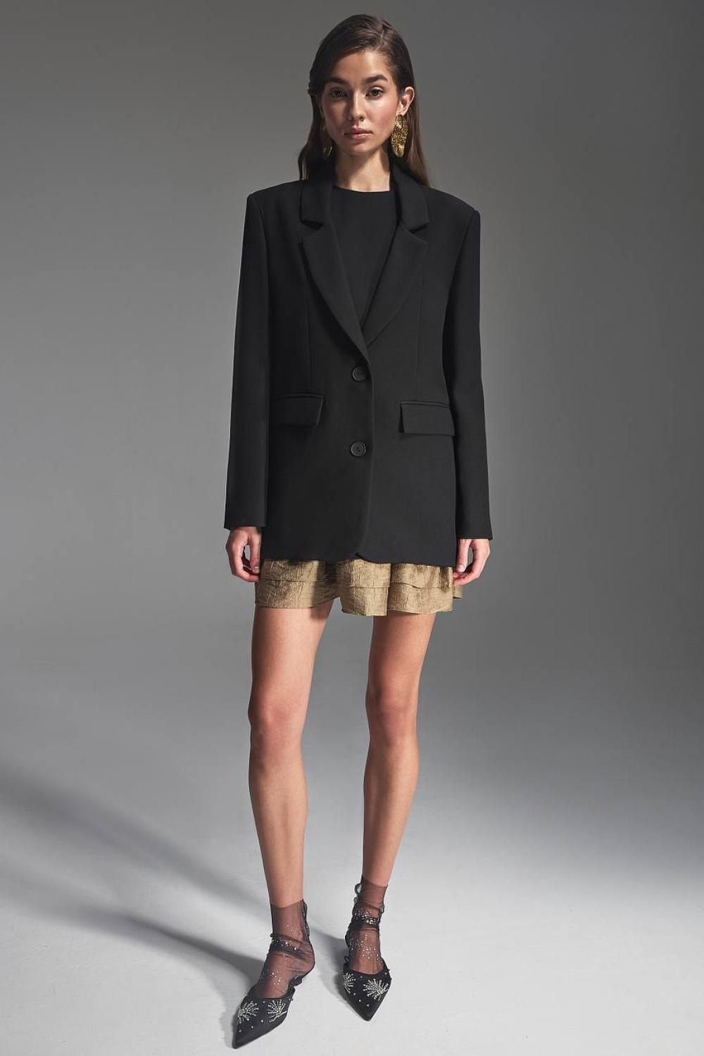 Black classic jacket with added wool