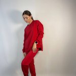 Suit women's sports with joggers red JK018 DIAS